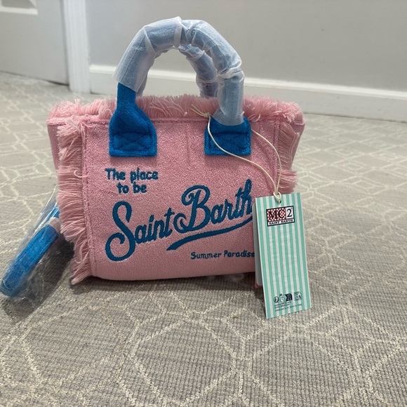 MC2 Saint Barth Pink Tote with Blue Accents - Picture 2 of 3